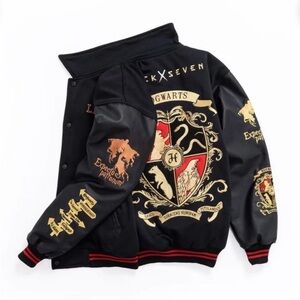 Black Harry Potter Hogwarts Bomber Jacket